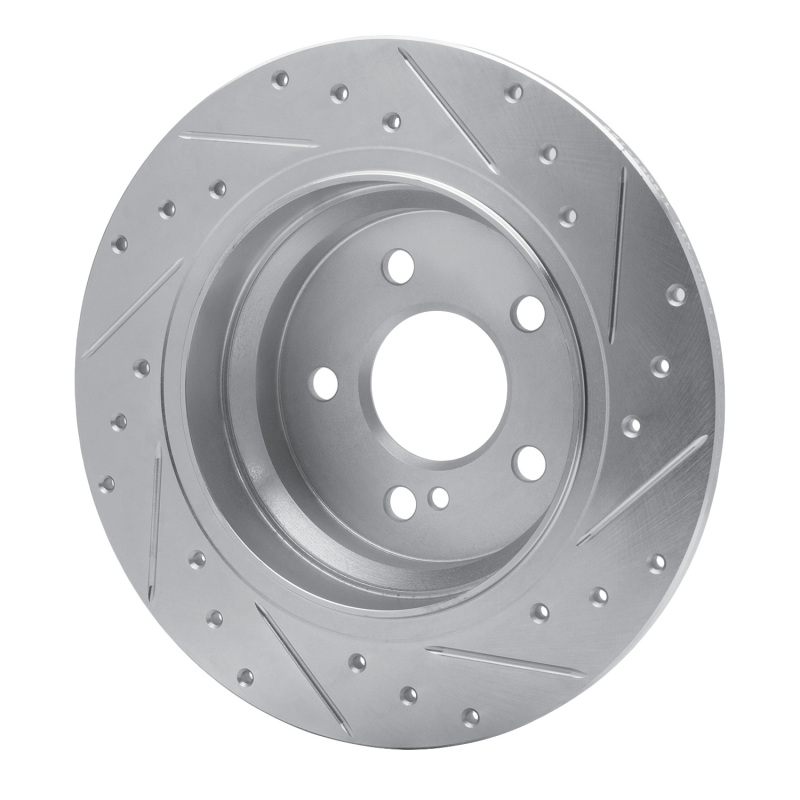 Picture of RNC Brake Rotor - Drill & Slot - R1 03-16 Mercedes-Benz E200 (Latin America) Rear Left Drilled & Slotted Silver Brake Rotor rnc631-63051L