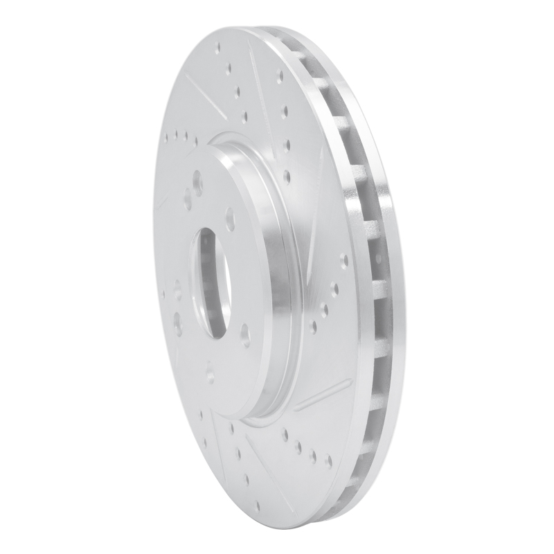 Picture of RNC Brake Rotor - Drill & Slot - R1 96-11 Chrysler Crossfire Front Right Drilled & Slotted Silver Brake Rotor rnc631-63048R