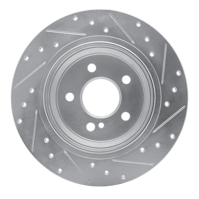 Picture of RNC Brake Rotor - Drill & Slot - R1 03-16 Mercedes-Benz E200 (Latin America) Rear Left Drilled & Slotted Silver Brake Rotor rnc631-63051L