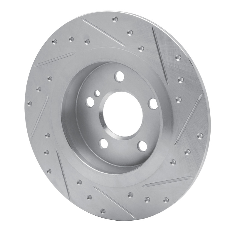 Picture of RNC Brake Rotor - Drill & Slot - R1 12-20 Mercedes-Benz SLC300 Rear Left Drilled & Slotted Silver Brake Rotor rnc631-63099L