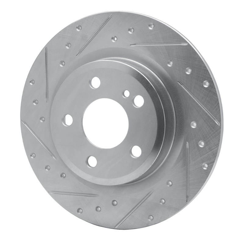 Picture of RNC Brake Rotor - Drill & Slot - R1 12-20 Mercedes-Benz SLC300 Rear Left Drilled & Slotted Silver Brake Rotor rnc631-63099L