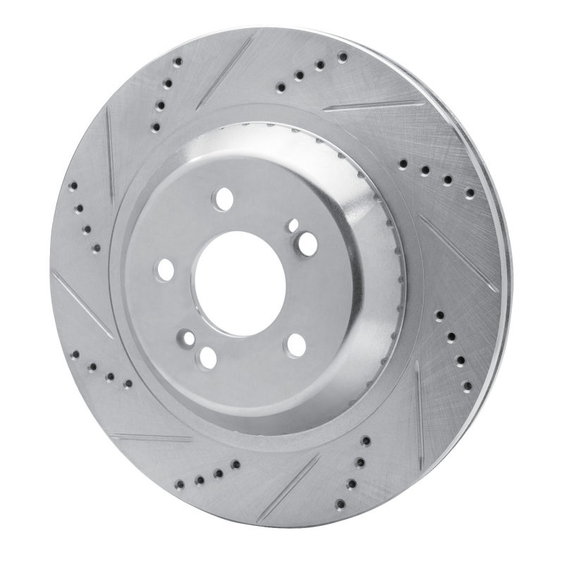 Picture of RNC Brake Rotor - Drill & Slot - R1 14-21 Mercedes-Benz S550E Rear Left Drilled & Slotted Silver Brake Rotor rnc631-63113L