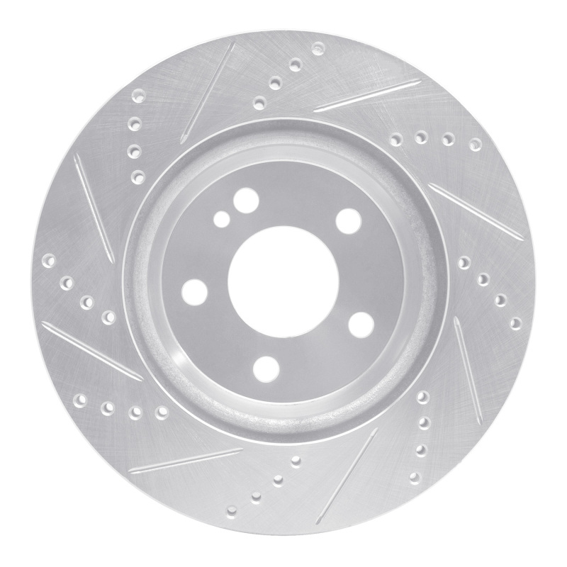 Picture of RNC Brake Rotor - Drill & Slot - R1 15-23 Mercedes-Benz C300 Coupe & Convertible Rear Right Drilled & Slotted Silver Brake Rotor rnc631-63118R