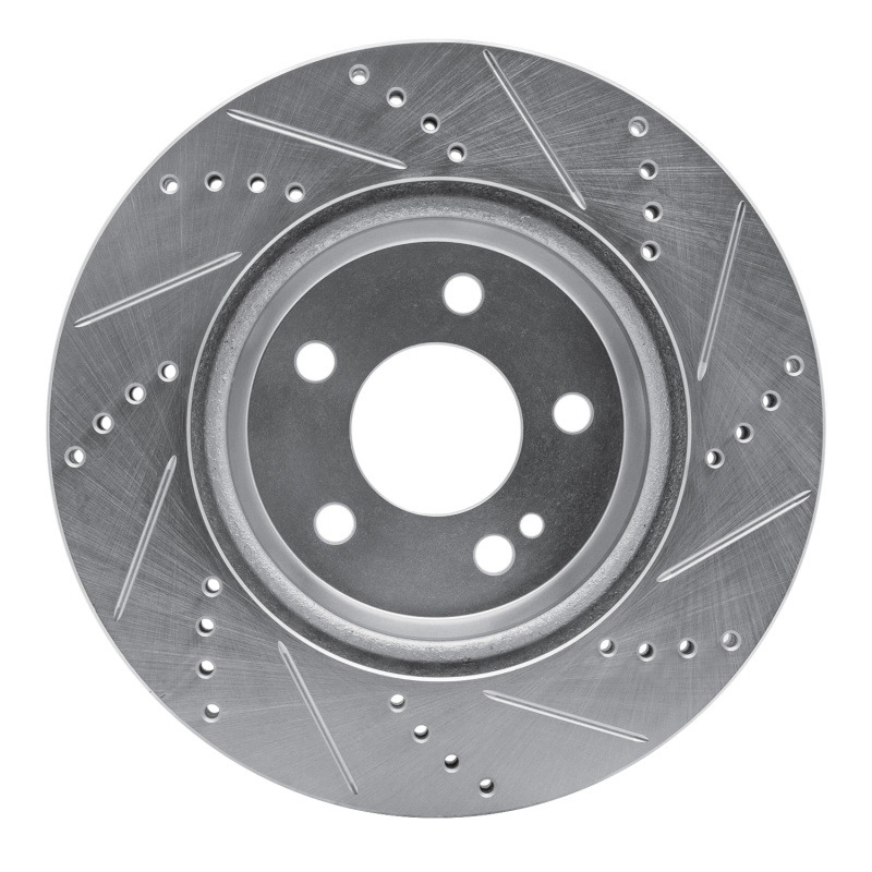 Picture of RNC Brake Rotor - Drill & Slot - R1 15-23 Mercedes-Benz C300 Sedan Rear Left Drilled & Slotted Silver Brake Rotor rnc631-63118L