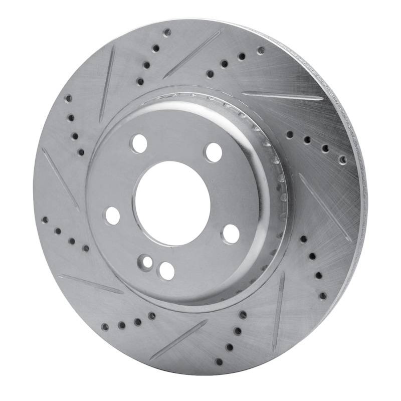 Picture of RNC Brake Rotor - Drill & Slot - R1 15-23 Mercedes-Benz C300 Sedan Rear Left Drilled & Slotted Silver Brake Rotor rnc631-63118L