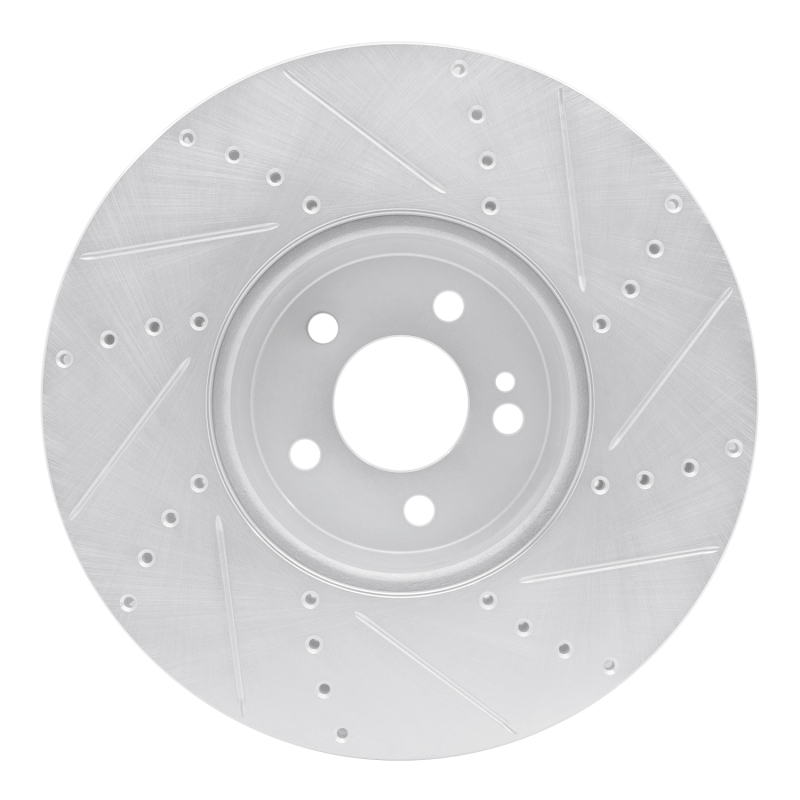 Picture of RNC Brake Rotor - Drill & Slot - R1 15-23 Mercedes-Benz C400 Front Left Drilled & Slotted Silver Brake Rotor rnc631-63119L