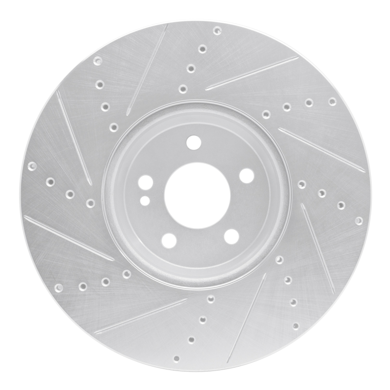 Picture of RNC Brake Rotor - Drill & Slot - R1 15-23 Mercedes-Benz C350E Front Right Drilled & Slotted Silver Brake Rotor rnc631-63119R