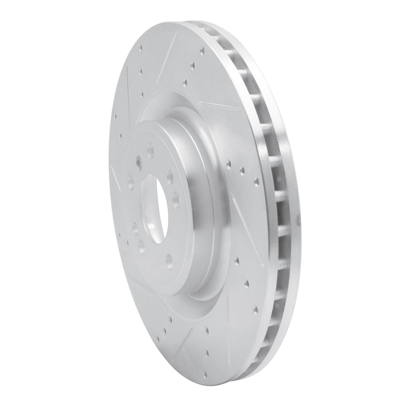 Picture of RNC Brake Rotor - Drill & Slot - R1 12-19 Mercedes-Benz GLE300D Front Left Drilled & Slotted Silver Brake Rotor rnc631-63139L