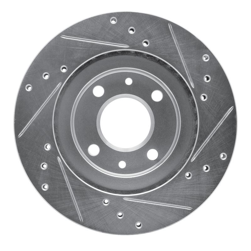 Picture of RNC Brake Rotor - Drill & Slot - R1 15-19 Renault Logan (Mexico) Front Left Drilled & Slotted Silver Brake Rotor rnc631-63159L