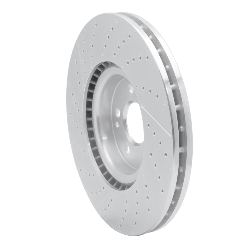 Picture of RNC Brake Rotor - Drill & Slot - R1 14-19 Mercedes-Benz GLA45 AMG Front Drilled & Slotted Silver Brake Rotor rnc631-63151