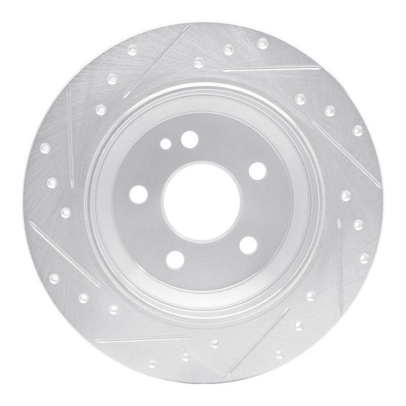 Picture of RNC Brake Rotor - Drill & Slot - R1 16-23 Mercedes-Benz Viano (Mexico) Rear Right Drilled & Slotted Silver Brake Rotor rnc631-63161R