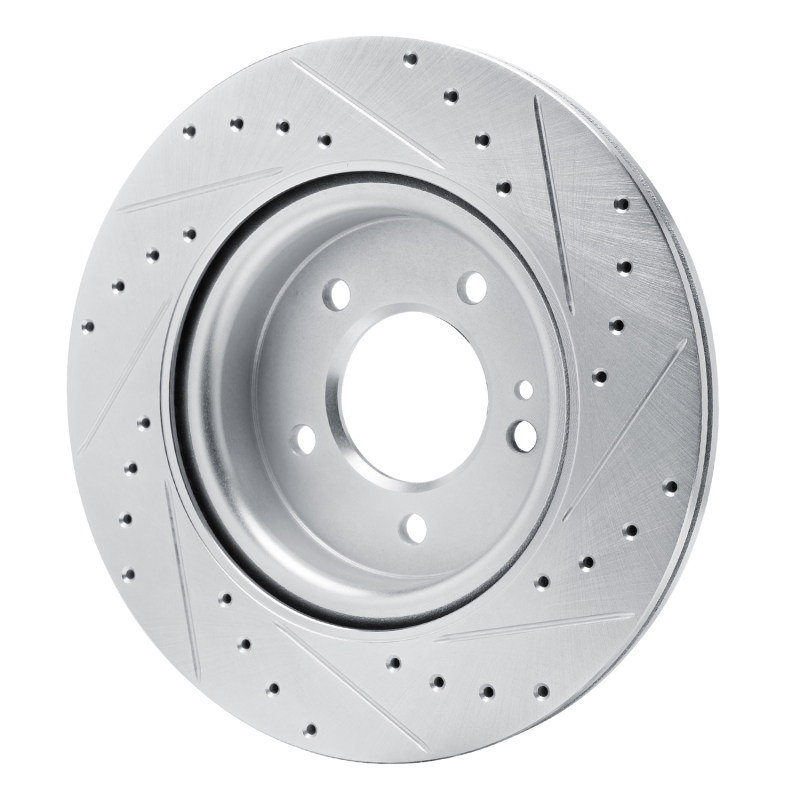 Picture of RNC Brake Rotor - Drill & Slot - R1 19-25 Mercedes-Benz G580 Rear Left Drilled & Slotted Silver Brake Rotor rnc631-63177L