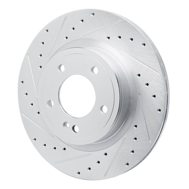 Picture of RNC Brake Rotor - Drill & Slot - R1 19-25 Mercedes-Benz G580 Rear Left Drilled & Slotted Silver Brake Rotor rnc631-63177L