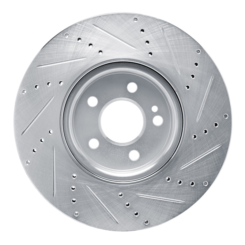 Picture of RNC Brake Rotor - Drill & Slot - R1 19-25 Mercedes-Benz CLA250 Front Left Drilled & Slotted Silver Brake Rotor rnc631-63185L
