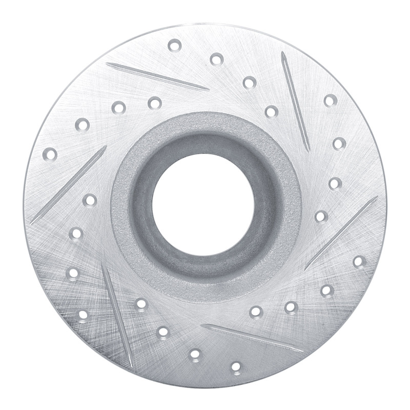 Picture of RNC Brake Rotor - Drill & Slot - R1 63-79 Austin Healey Sprite Front Left Drilled & Slotted Silver Brake Rotor rnc631-64000L
