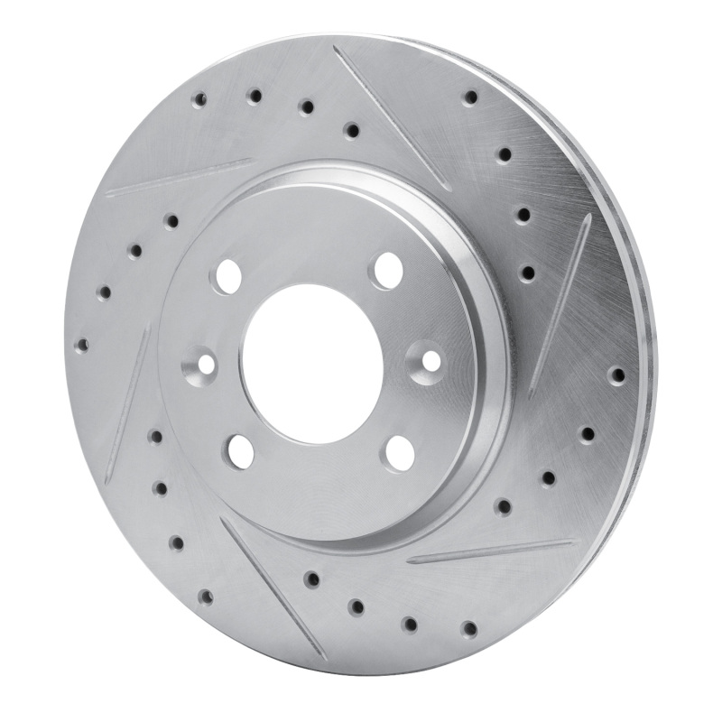 Picture of RNC Brake Rotor - Drill & Slot - R1 87-93 Saab 900 Front Right Drilled & Slotted Silver Brake Rotor rnc631-65005R