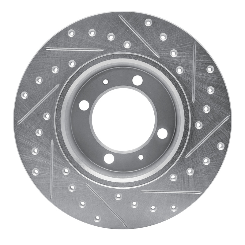 Picture of RNC Brake Rotor - Drill & Slot - R1 81-87 Saab 900 Front Left Drilled & Slotted Silver Brake Rotor rnc631-65001L