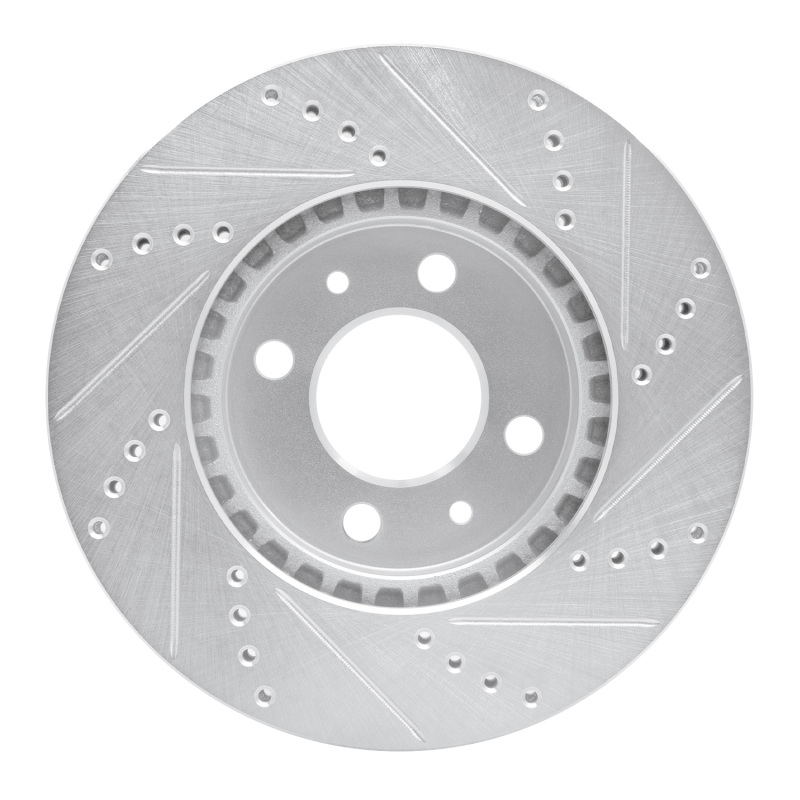 Picture of RNC Brake Rotor - Drill & Slot - R1 88-98 Saab 9000 Front Left Drilled & Slotted Silver Brake Rotor rnc631-65007L