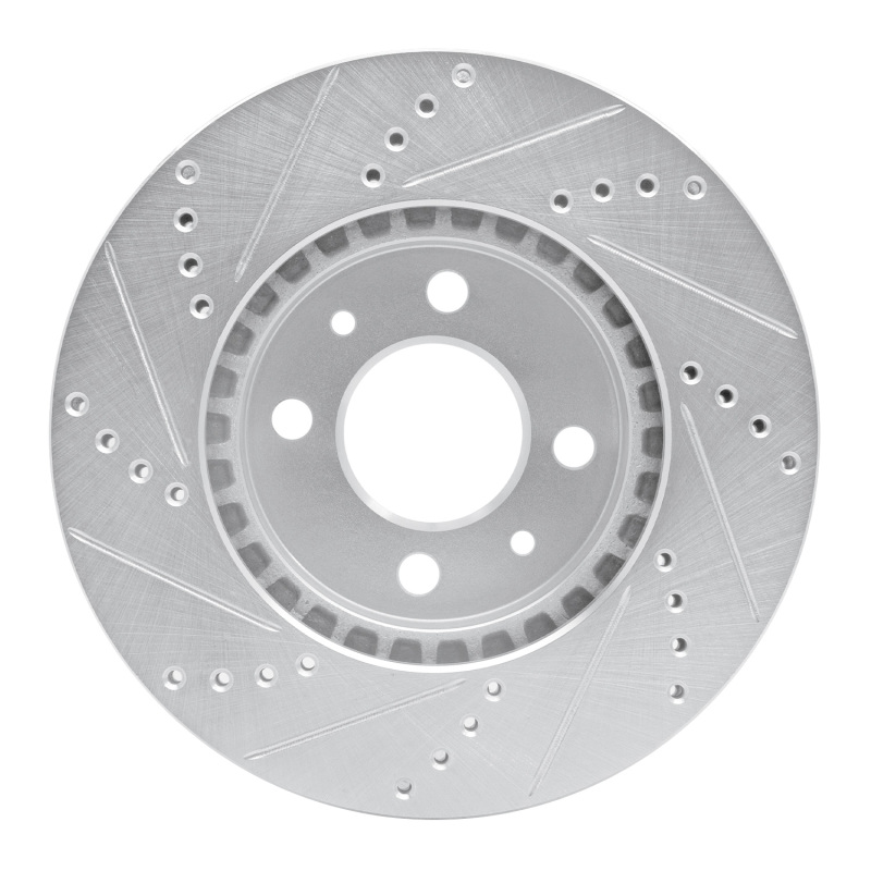 Picture of RNC Brake Rotor - Drill & Slot - R1 88-98 Saab 9000 Front Right Drilled & Slotted Silver Brake Rotor rnc631-65007R