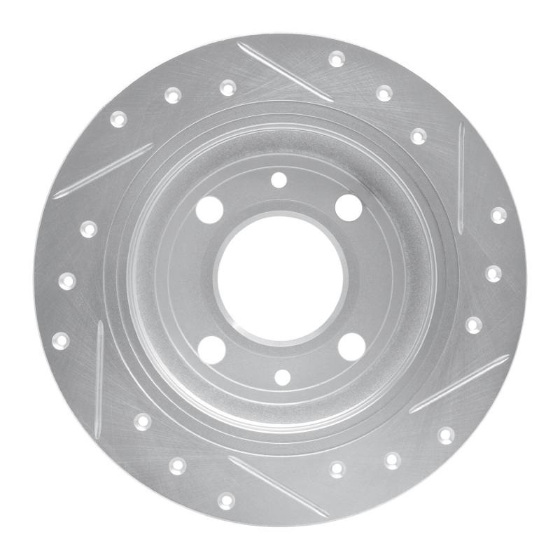 Picture of RNC Brake Rotor - Drill & Slot - R1 86-98 Saab 9000 Rear Left Drilled & Slotted Silver Brake Rotor rnc631-65006L