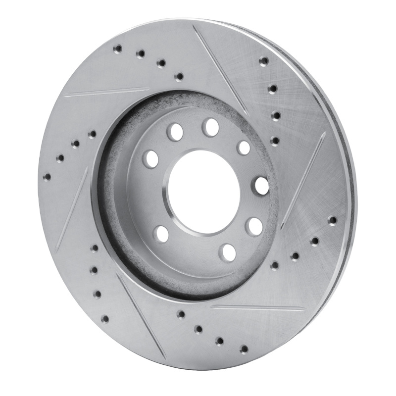 Picture of RNC Brake Rotor - Drill & Slot - R1 94-96 Saab 900 Front Left Drilled & Slotted Silver Brake Rotor rnc631-65008L