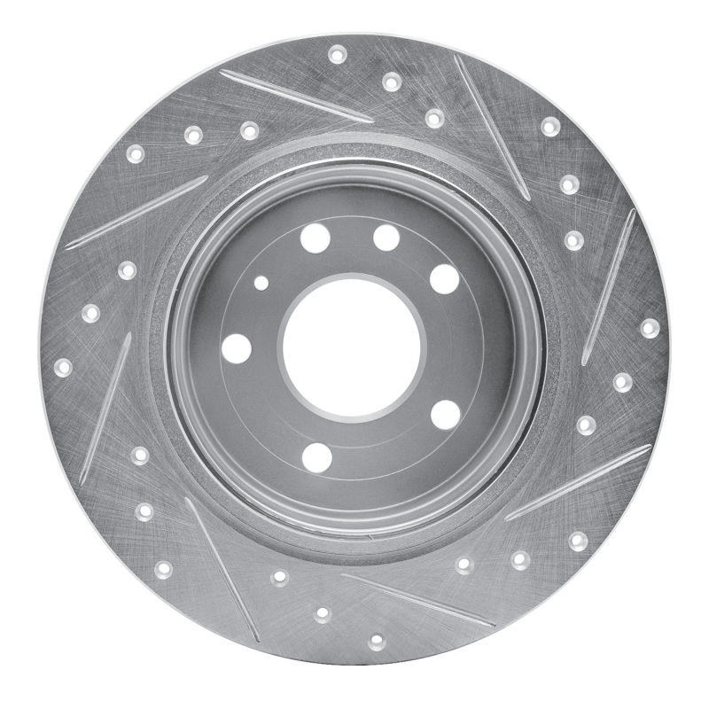 Picture of RNC Brake Rotor - Drill & Slot - R1 99-10 Saab 9-5 Rear Left Drilled & Slotted Silver Brake Rotor rnc631-65012L