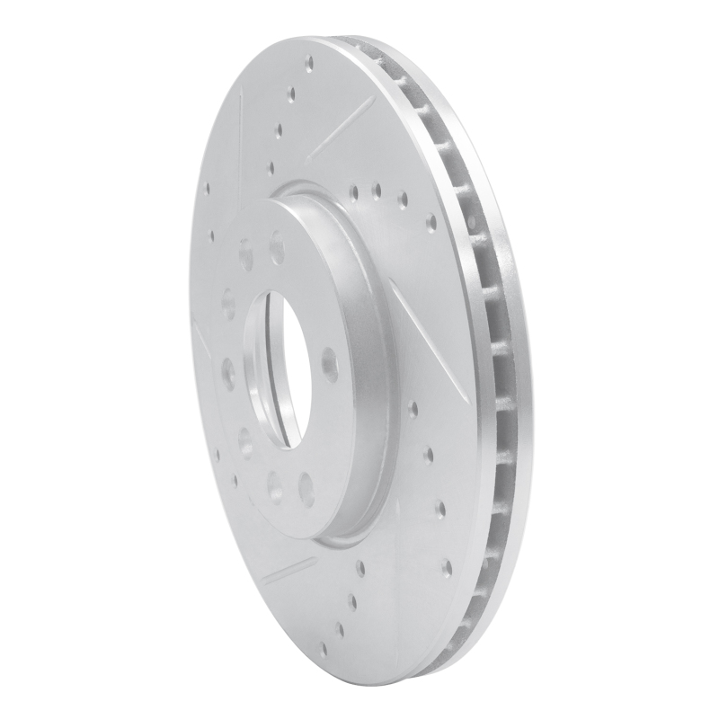 Picture of RNC Brake Rotor - Drill & Slot - R1 03-11 Cadillac BLS (Mexico) Front Left Drilled & Slotted Silver Brake Rotor rnc631-65015L