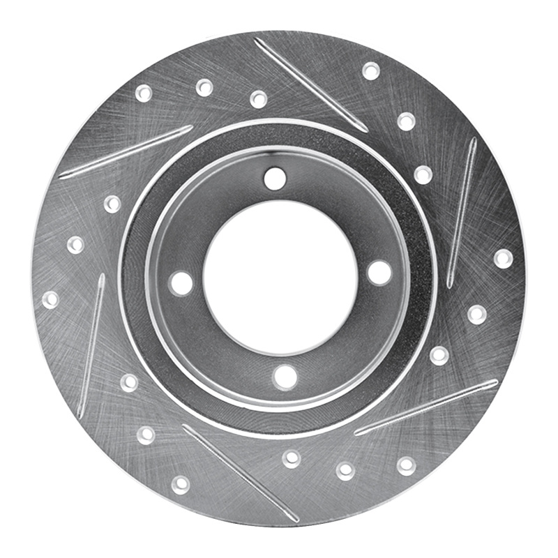 Picture of RNC Brake Rotor - Drill & Slot - R1 74-75 Nissan 710 Front Left Drilled & Slotted Silver Brake Rotor rnc631-67006L