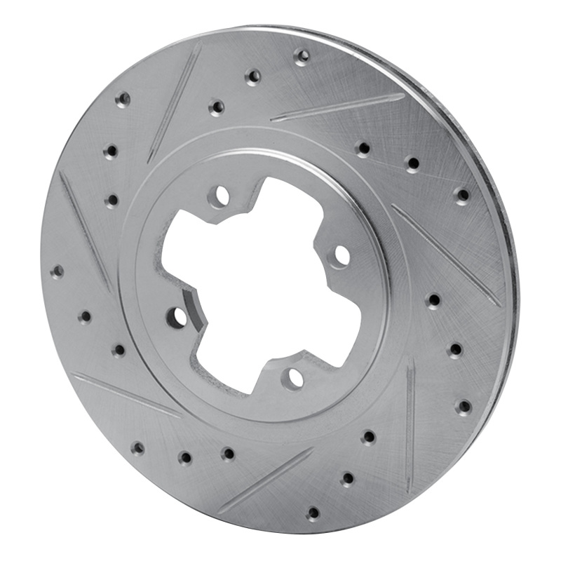 Picture of RNC Brake Rotor - Drill & Slot - R1 81-88 Nissan Maxima Front Left Drilled & Slotted Silver Brake Rotor rnc631-67008L