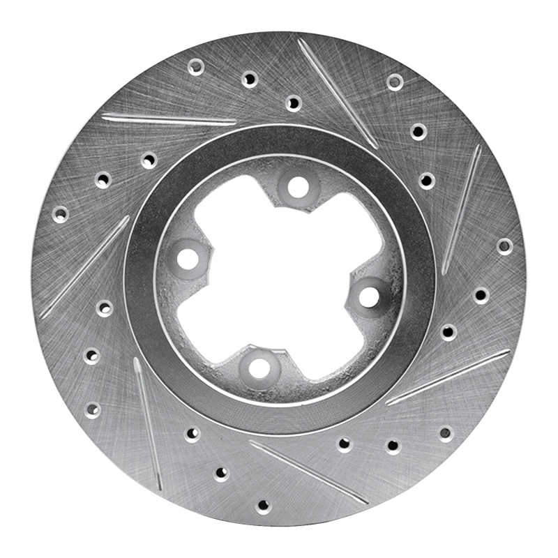 Picture of RNC Brake Rotor - Drill & Slot - R1 81-88 Nissan Maxima Front Left Drilled & Slotted Silver Brake Rotor rnc631-67008L