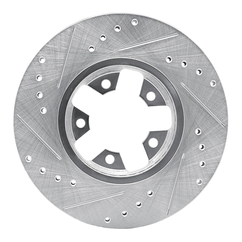 Picture of RNC Brake Rotor - Drill & Slot - R1 84-89 Nissan 300ZX Front Right Drilled & Slotted Silver Brake Rotor rnc631-67017R
