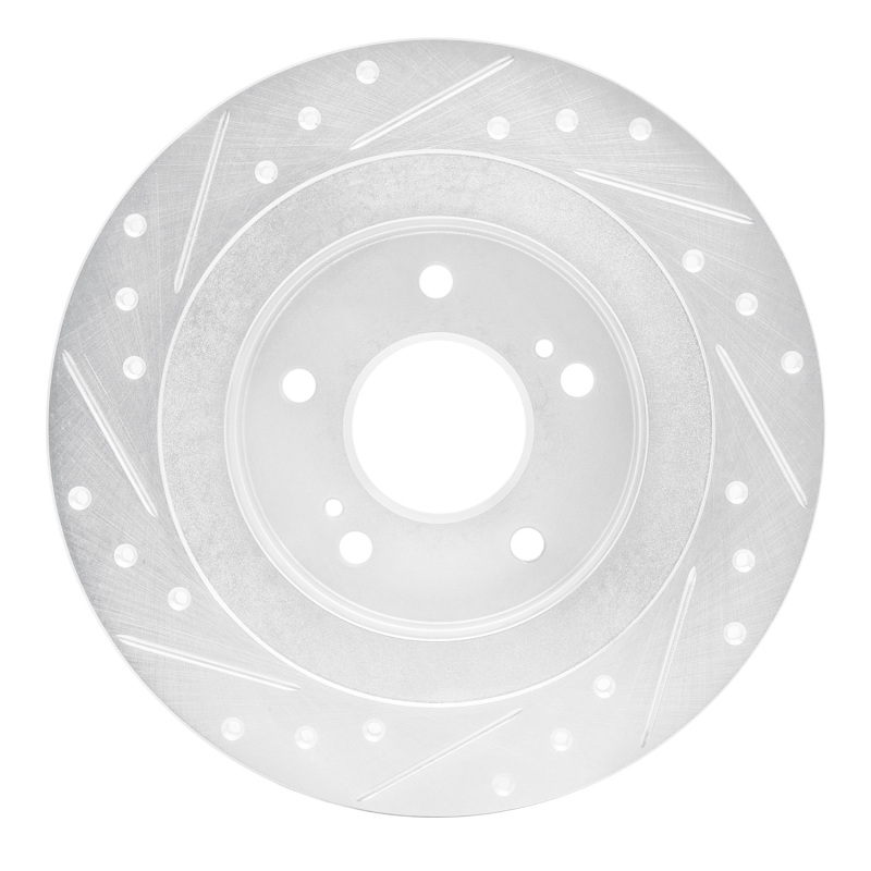 Picture of RNC Brake Rotor - Drill & Slot - R1 84-88 Nissan 200SX Rear Right Drilled & Slotted Silver Brake Rotor rnc631-67018R