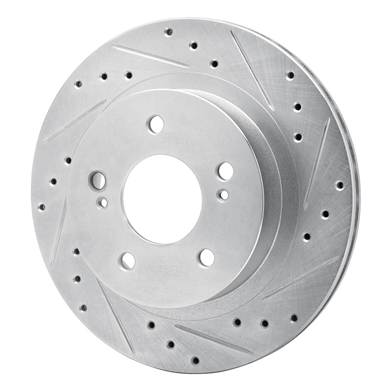 Picture of RNC Brake Rotor - Drill & Slot - R1 87-89 Nissan 300ZX Rear Right Drilled & Slotted Silver Brake Rotor rnc631-67026R