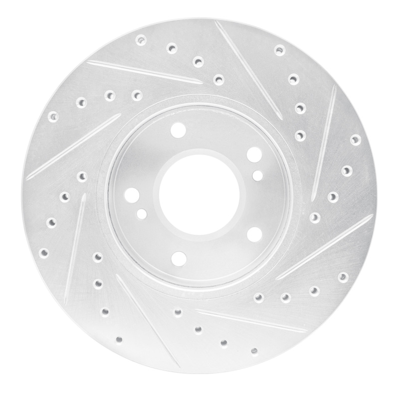 Picture of RNC Brake Rotor - Drill & Slot - R1 87-89 Nissan 300ZX Turbo Front Left Drilled & Slotted Silver Brake Rotor rnc631-67025L