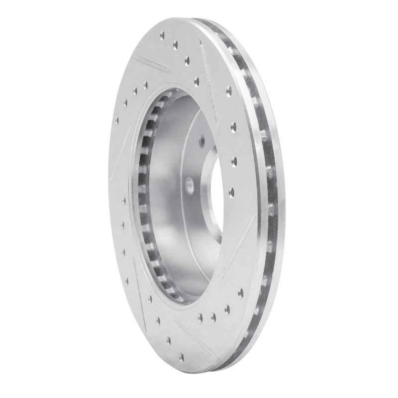 Picture of RNC Brake Rotor - Drill & Slot - R1 89-96 Nissan 240SX Front Left Drilled & Slotted Silver Brake Rotor rnc631-67027L