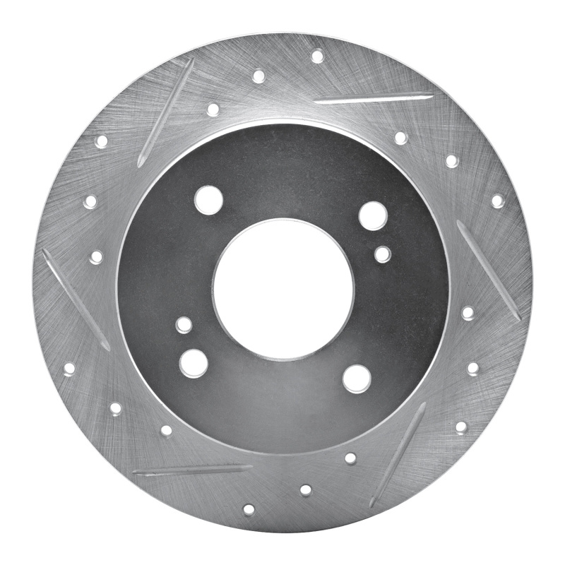 Picture of RNC Brake Rotor - Drill & Slot - R1 89-98 Nissan 240SX Rear Left Drilled & Slotted Silver Brake Rotor rnc631-67029L