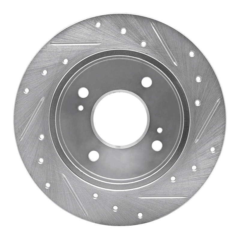 Picture of RNC Brake Rotor - Drill & Slot - R1 89-98 Nissan 240SX Rear Left Drilled & Slotted Silver Brake Rotor rnc631-67029L