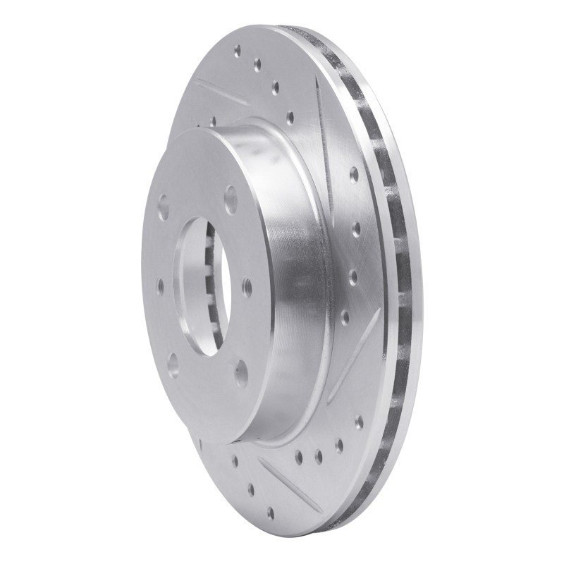 Picture of RNC Brake Rotor - Drill & Slot - R1 89-96 Nissan 240SX Front Right Drilled & Slotted Silver Brake Rotor rnc631-67027R