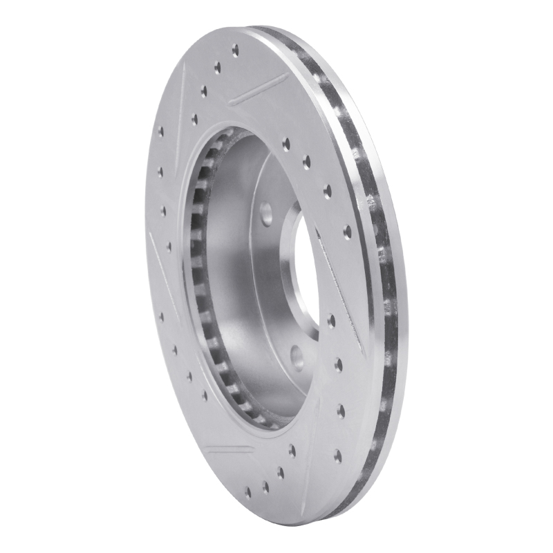 Picture of RNC Brake Rotor - Drill & Slot - R1 89-96 Nissan 240SX Front Right Drilled & Slotted Silver Brake Rotor rnc631-67027R