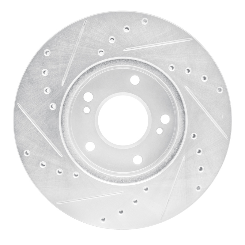 Picture of RNC Brake Rotor - Drill & Slot - R1 89-90 Nissan 300ZX Front Right Drilled & Slotted Silver Brake Rotor rnc631-67033R