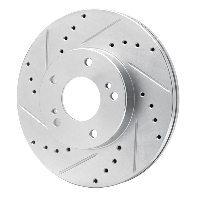 Picture of RNC Brake Rotor - Drill & Slot - R1 89-90 Nissan 300ZX Front Left Drilled & Slotted Silver Brake Rotor rnc631-67033L