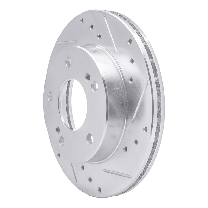 Picture of RNC Brake Rotor - Drill & Slot - R1 94-96 Nissan 240SX Front Right Drilled & Slotted Silver Brake Rotor rnc631-67042R