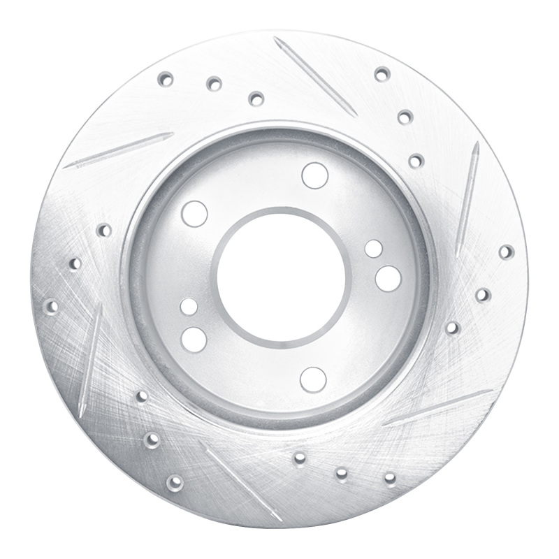 Picture of RNC Brake Rotor - Drill & Slot - R1 94-96 Nissan 240SX Front Left Drilled & Slotted Silver Brake Rotor rnc631-67042L