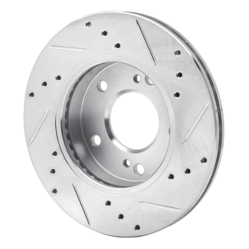 Picture of RNC Brake Rotor - Drill & Slot - R1 96-98 Nissan 240SX Front Left Drilled & Slotted Silver Brake Rotor rnc631-67047L
