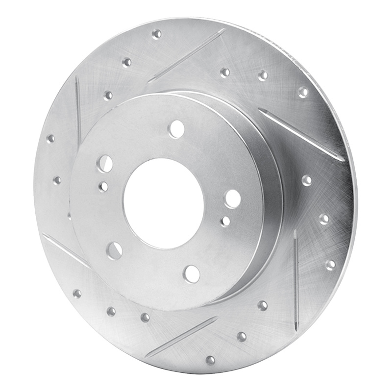 Picture of RNC Brake Rotor - Drill & Slot - R1 94-04 Infiniti I30 Rear Left Drilled & Slotted Silver Brake Rotor rnc631-67043L