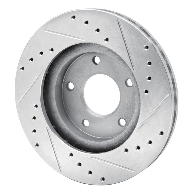 Picture of RNC Brake Rotor - Drill & Slot - R1 99-01 Infiniti I30 Front Left Drilled & Slotted Silver Brake Rotor rnc631-67048L