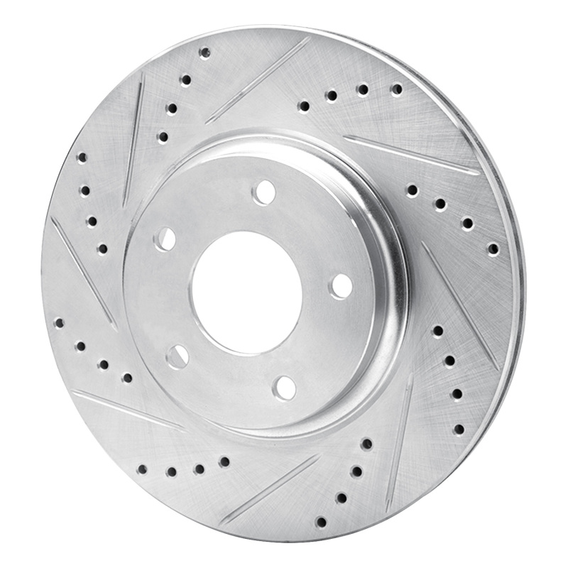 Picture of RNC Brake Rotor - Drill & Slot - R1 02-06 Infiniti I35 Front Left Drilled & Slotted Silver Brake Rotor rnc631-67049L