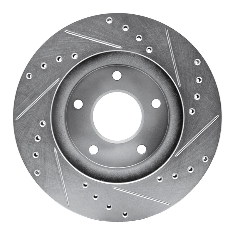 Picture of RNC Brake Rotor - Drill & Slot - R1 99-01 Infiniti I30 Front Left Drilled & Slotted Silver Brake Rotor rnc631-67048L