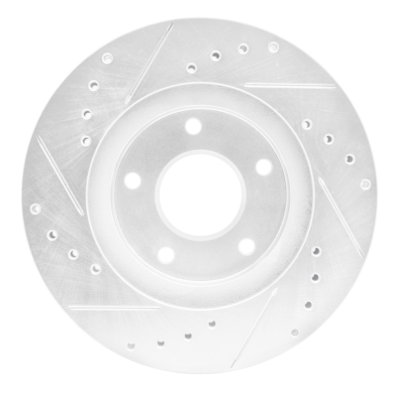 Picture of RNC Brake Rotor - Drill & Slot - R1 99-01 Infiniti I30 Front Right Drilled & Slotted Silver Brake Rotor rnc631-67048R