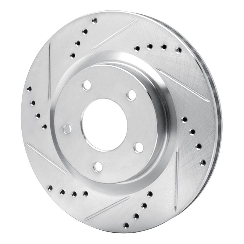 Picture of RNC Brake Rotor - Drill & Slot - R1 07-15 Nissan X-Trail (Mexico) Front Left Drilled & Slotted Silver Brake Rotor rnc631-67058L